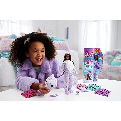 Barbie Cutie Reveal Fantasy Series Doll - 10 Surprises Teddy Bear Plush Color Change Ages 3+