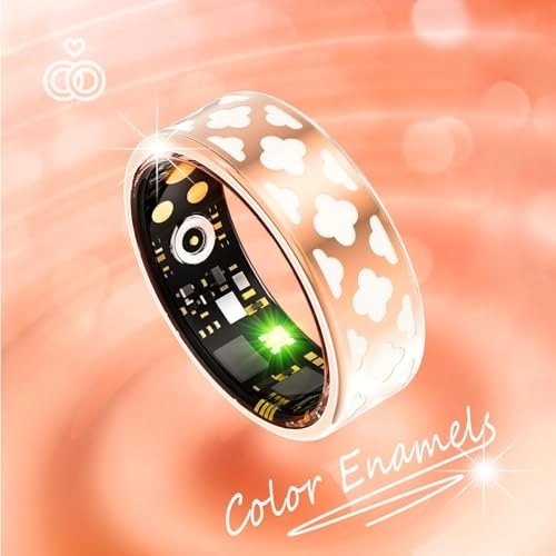 Health Ring - 17.3mm Enamel Flower Pattern IP68 Waterproof
