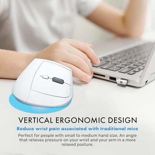 Vertical Ergonomic Mouse - Bluetooth & 2.4G Wireless