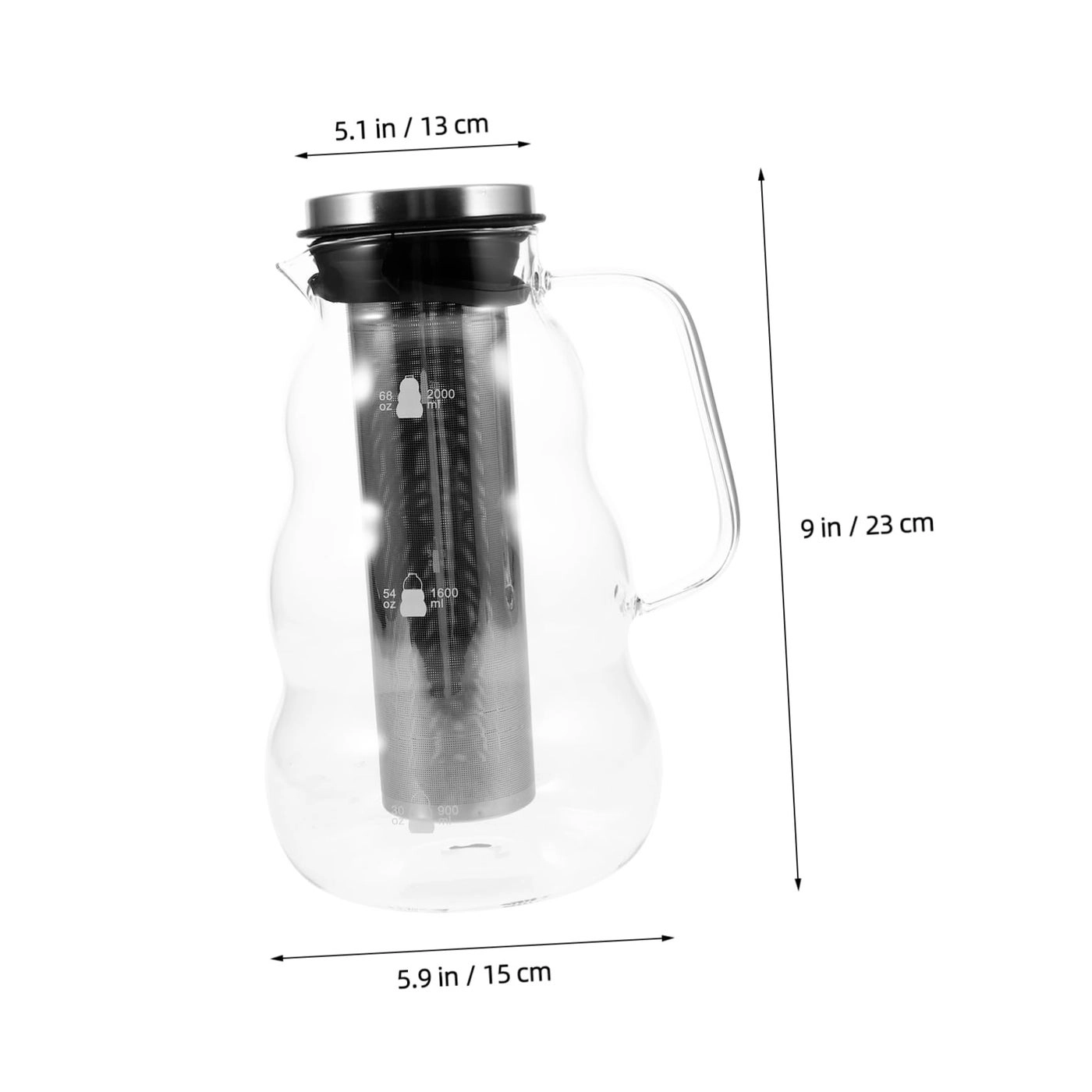 Glass Pitcher - Large Capacity Portable Strainer