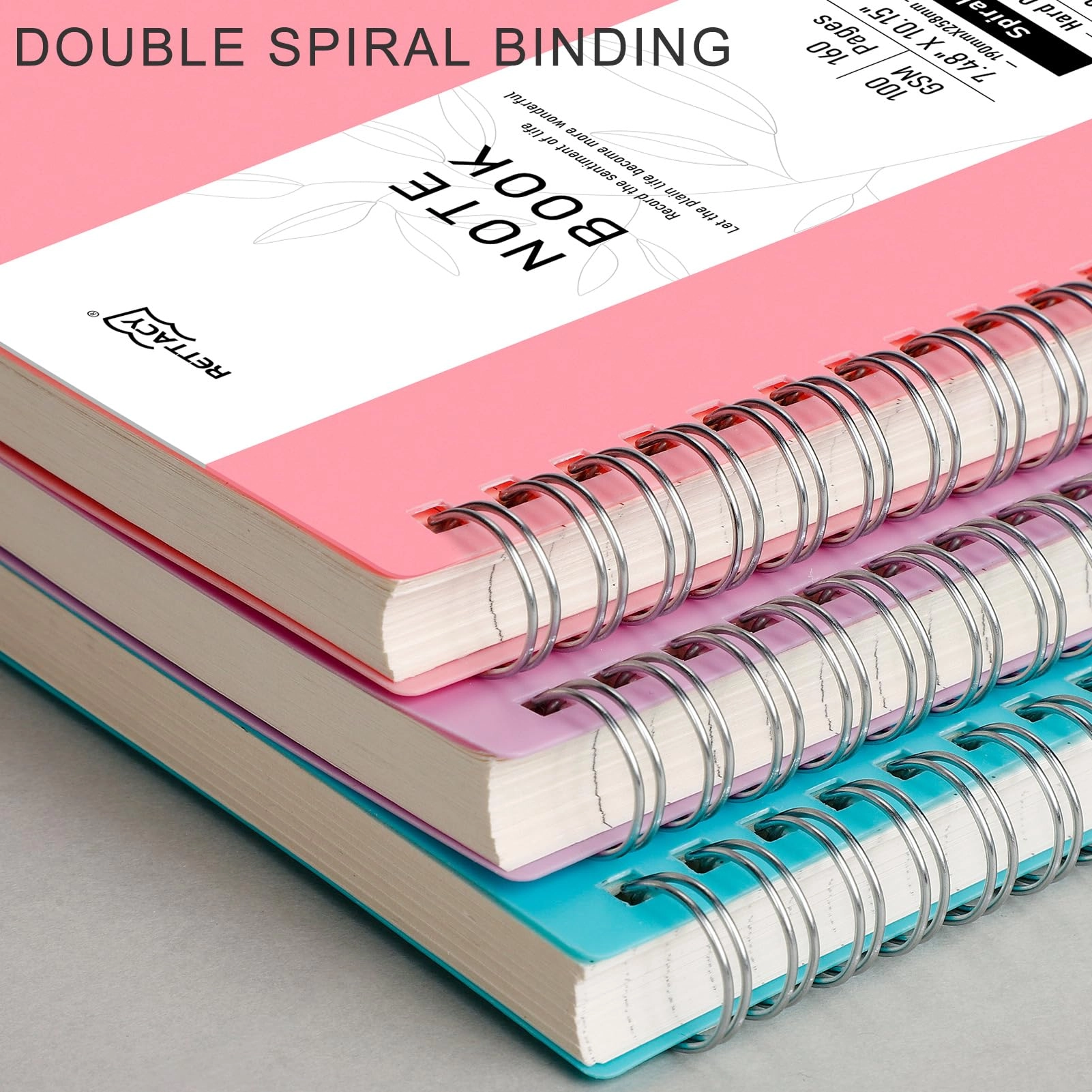 Spiral Notebook A5 Spiral - Lined 80 Sheets Pack