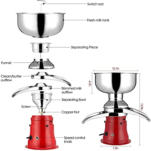 Milk Cream Separator - 5L ≤30W