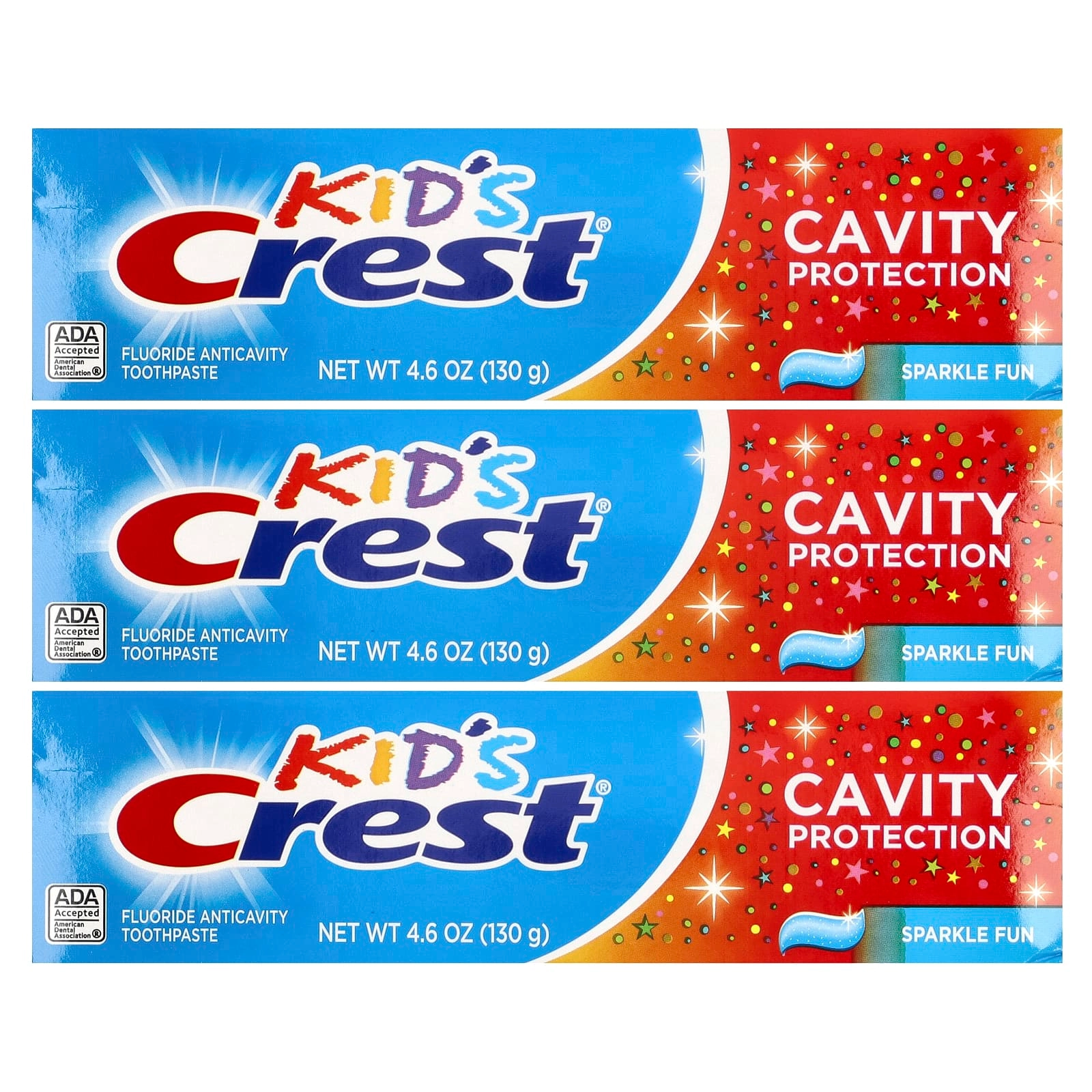 Cavity Protection Fluoride Sparkle Fun Toothpaste Kids 130 g