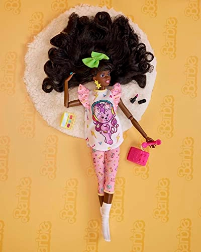 Barbie Rewind Series - Curly Black Hair Pajama Party Ages 6+