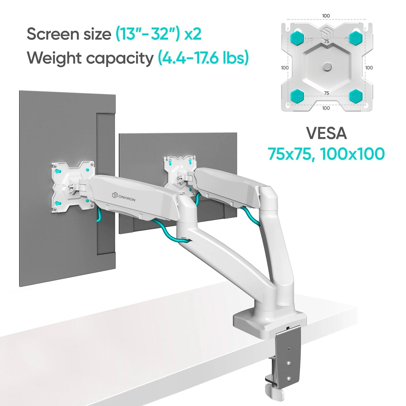 G160-W - Two 13-32 Inch 75x75 100x100 VESA