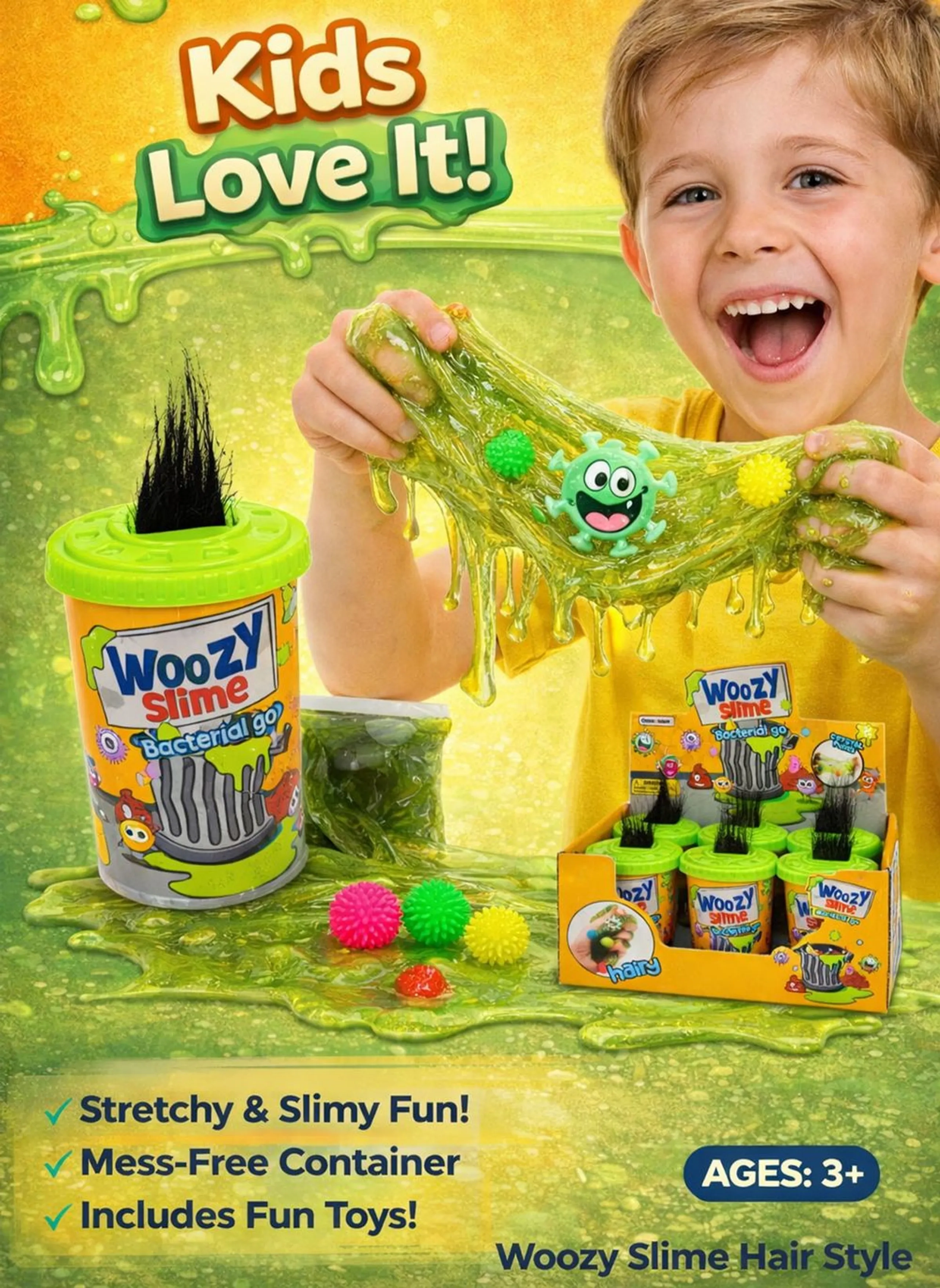 Woozy Slime Hair Style - 3+ years 6 pcs