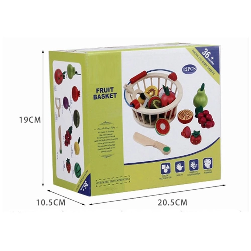 Wooden Fruits & Vegetables Basket Toy Set (5551007-MSN17067)