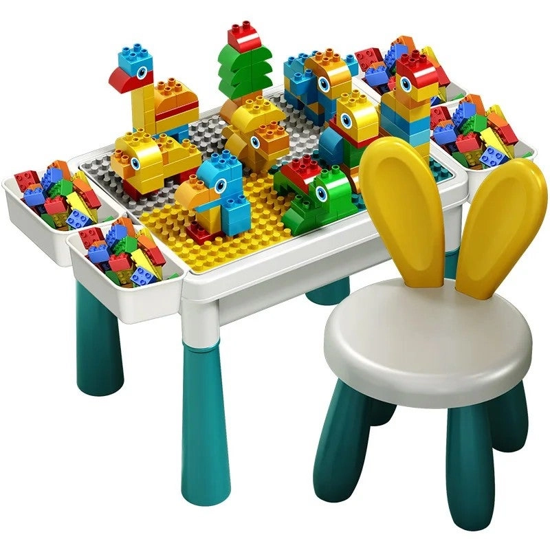 Bluejw Building Blocks Table Set - Eco-Friendly Plastic