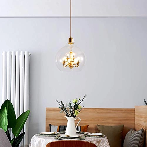 Round Glass Pendant Light - Warm Light White Light