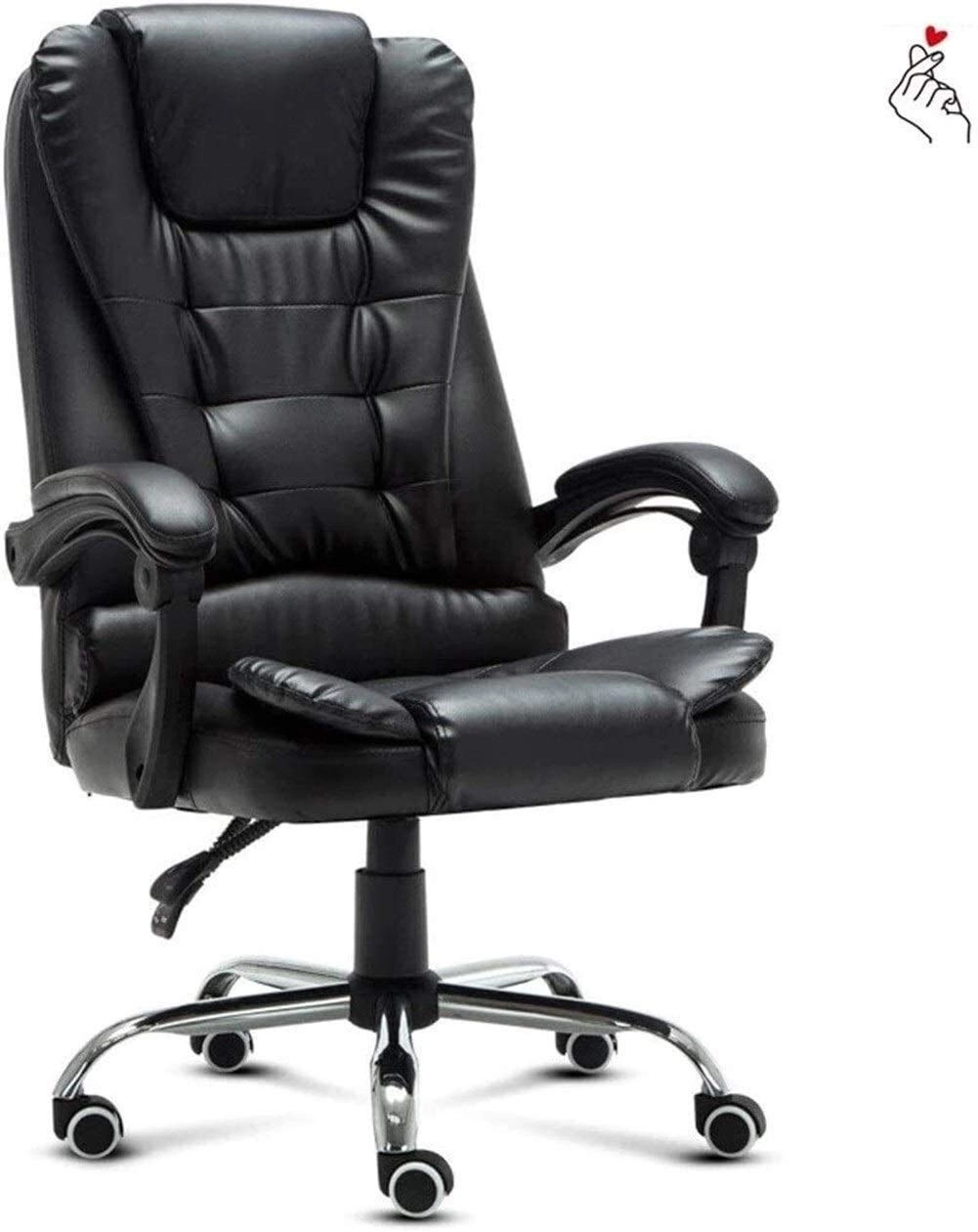 Desk Chair - PU Leather Brown High Back