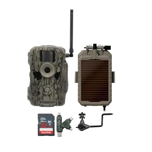 Fusion Max - 36MP Cellular + Lithium Solar Power Panel - 12V + Economy Trail Camera Holder + 32GB Ultra SDHC UHS-I Memory Card + Hi-Speed SD USB 2.0 Card Reader