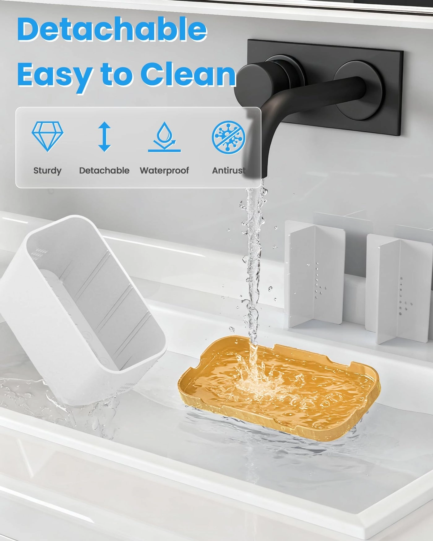 Toothbrush and Toothpaste Holders - Countertop Detachable 5 Slots