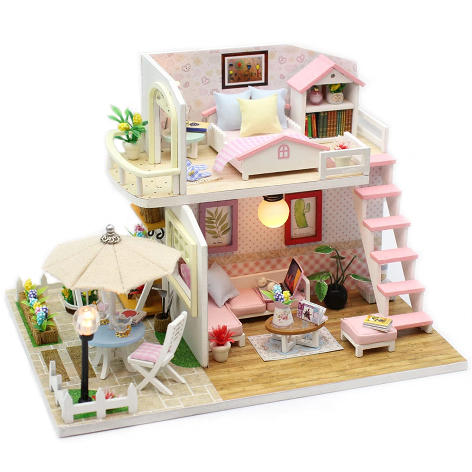 SXPC DIY Dollhouse Kit - 19x15x13cm Light Included