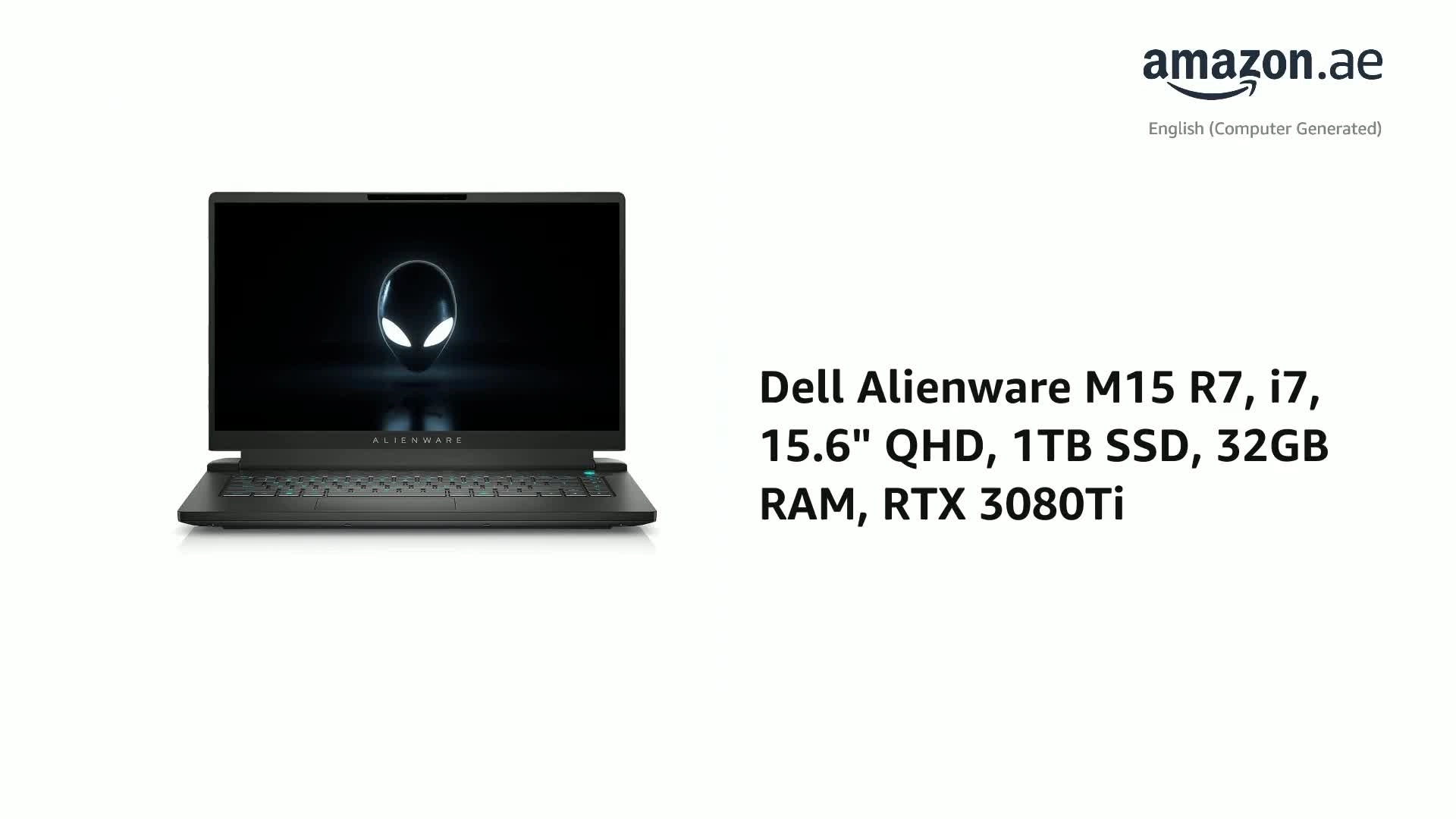 Alienware M15 R7 15R7-ALN-2400-BLK - 15.6'' Core i7-12700H 32GB DDR5 1000GB SSD