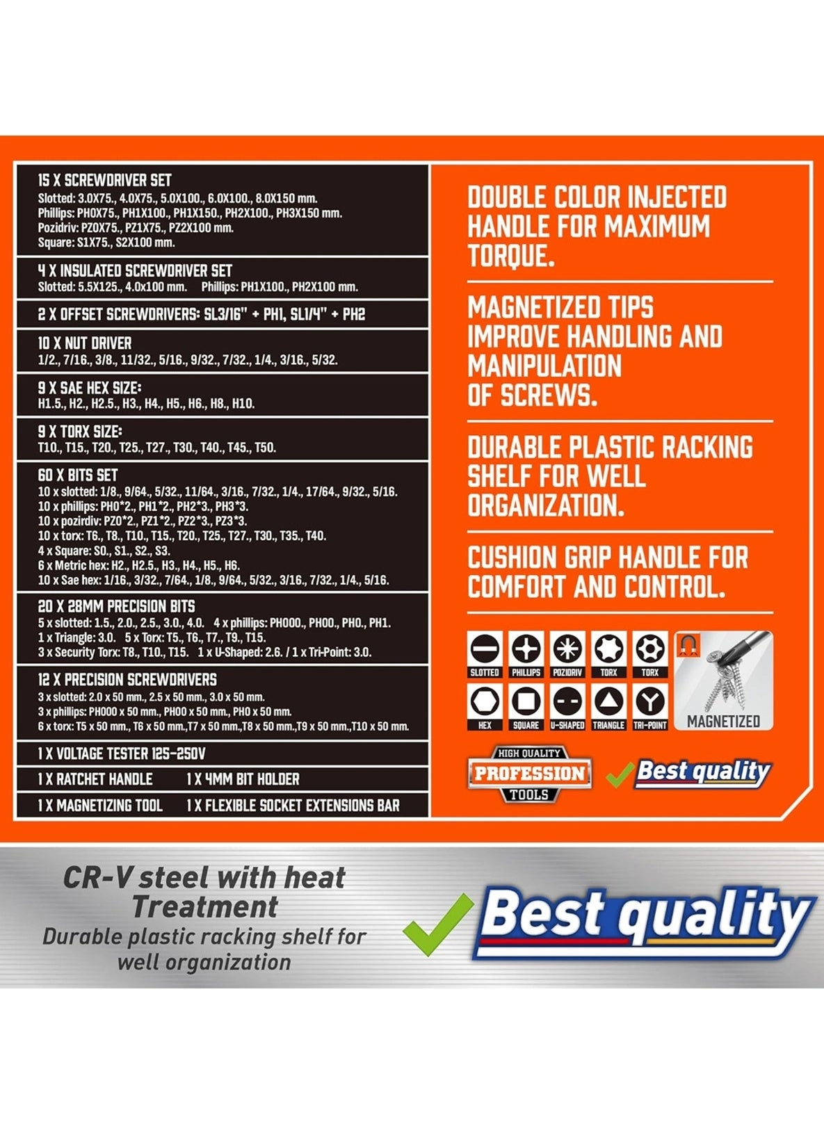 Magnetic Screwdriver Set - 146-piece