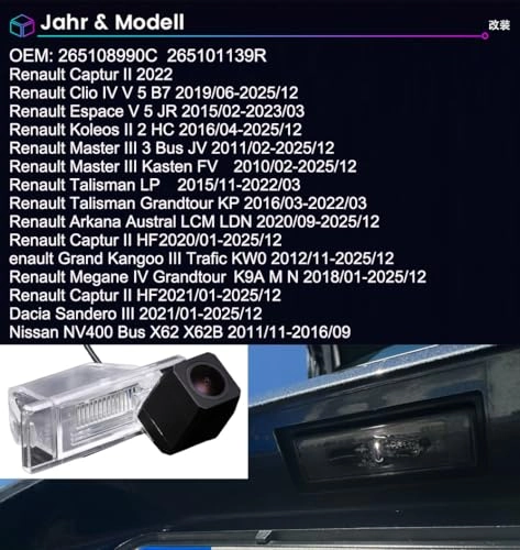 License Plate Light Rear View Reversing Backup Camera - 628x586 pixels