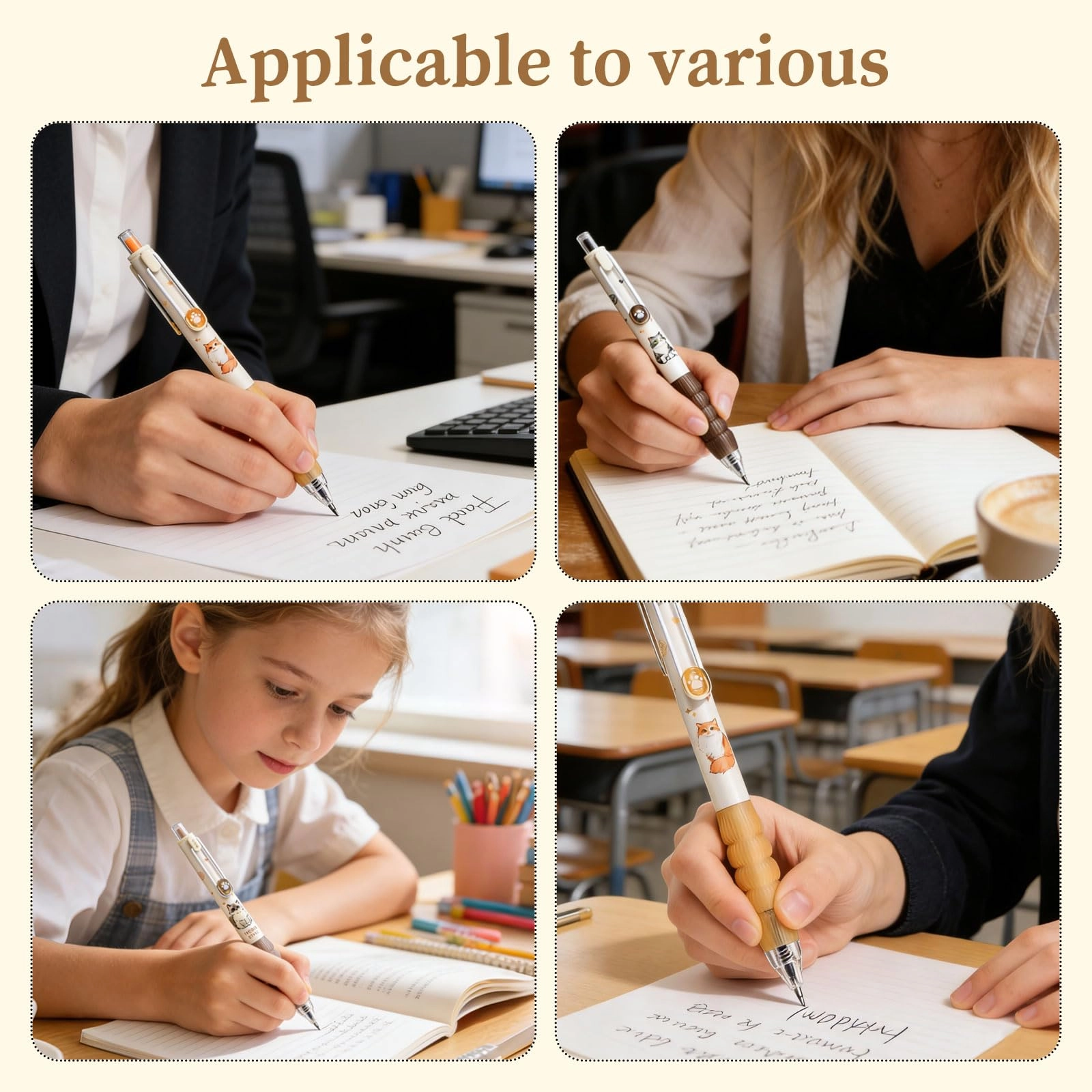 Retractable Gel Pens - 4 Pcs 0.5mm