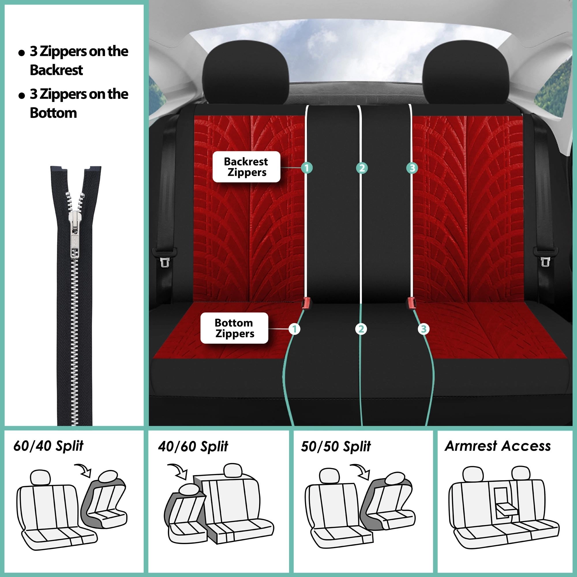 Rear Set Travel Master - Universal Fit Split Bench