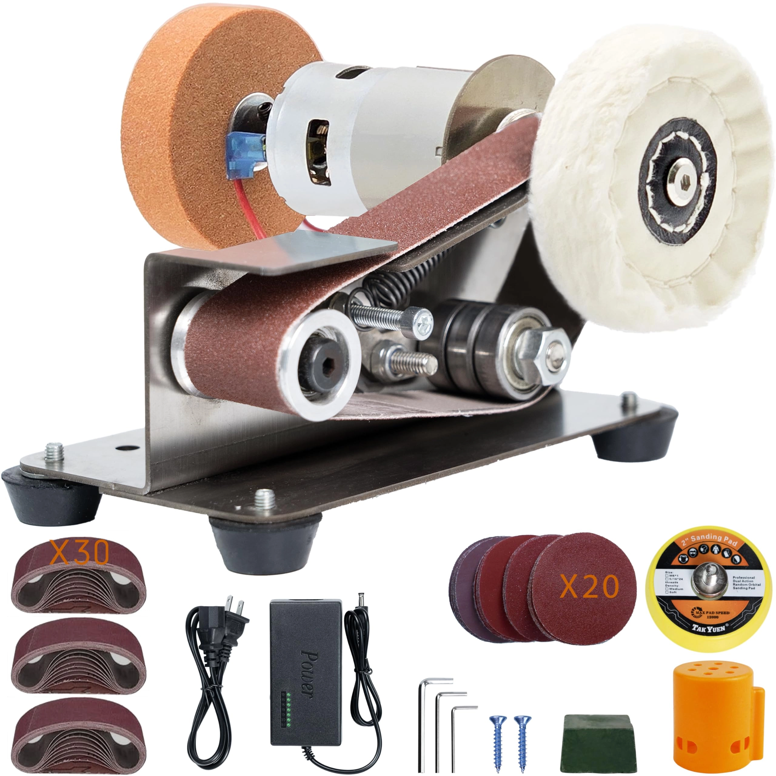blissthrill Mini Belt Sander - 7 Adjustable Speed Corded Electric