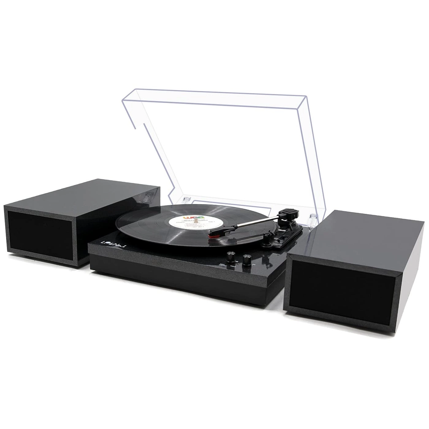 LP&No.1 Record Player - External Speakers Black Pearl