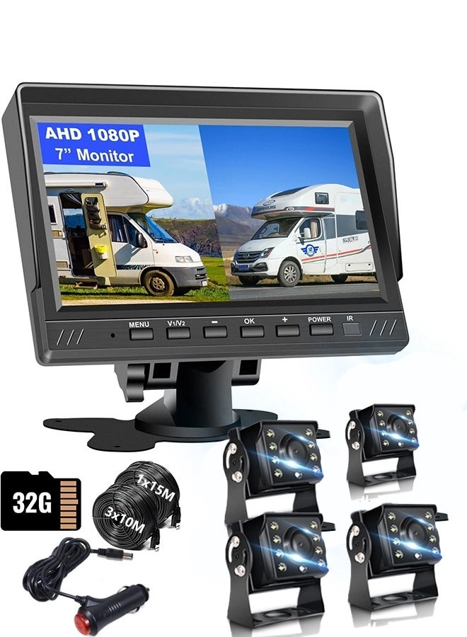 WALALLA Dual Backup Camera System - Night vision wired 1080P