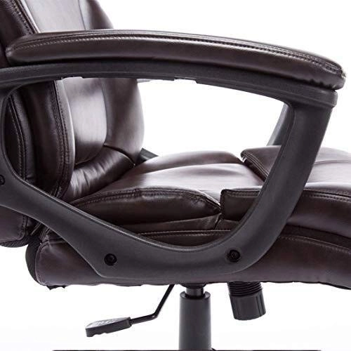Desk Chair - PU Leather Brown High Back