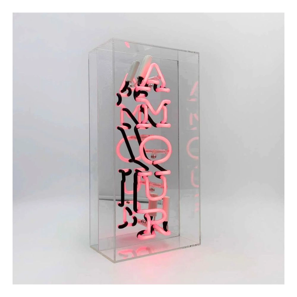LOCOMOCEAN Amour - Black Acrylic Box Neon