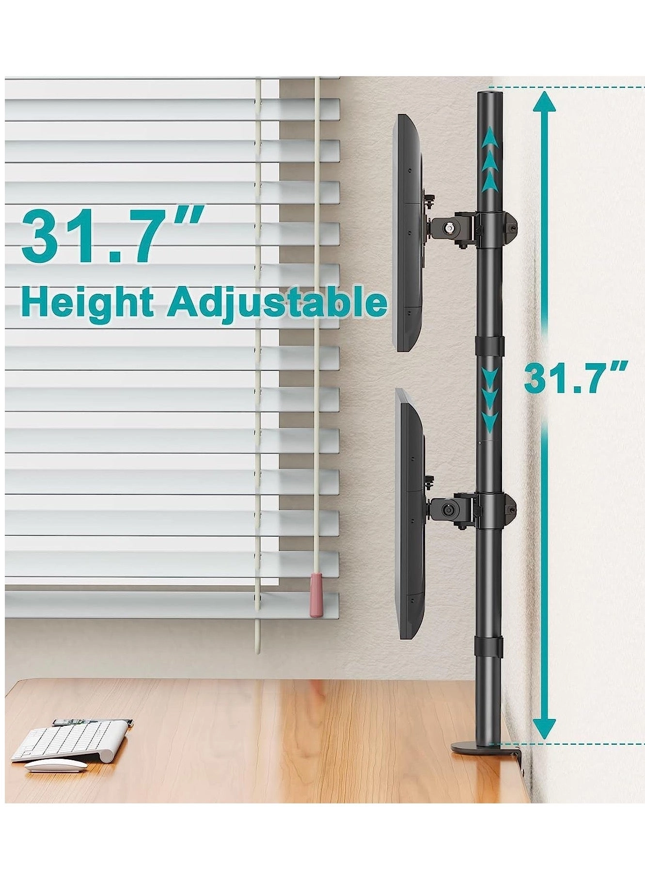 Vertical Dual Monitor Stand - two 32 in VESA 75x75/100x100