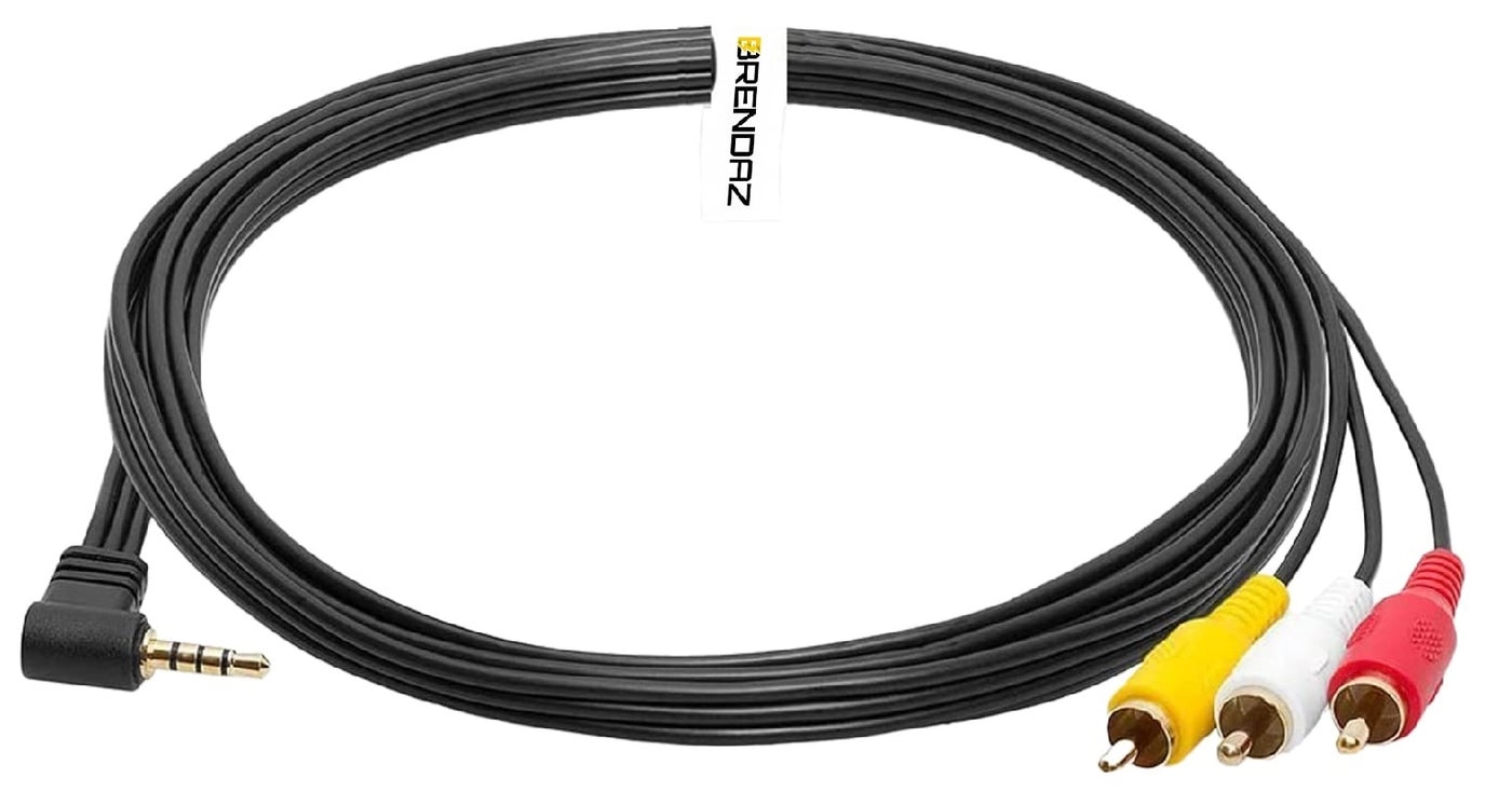 BRENDAZ 3.5mm to 3 RCA Male Plug Extension Cord - 6 feet