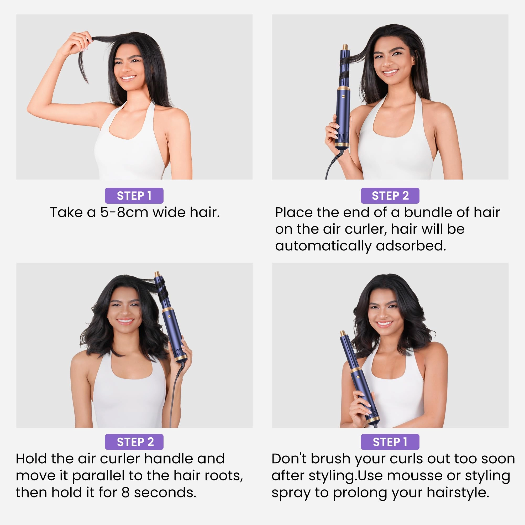 5 in 1 Blow Dryer Brush - 800 watts Royal Blue