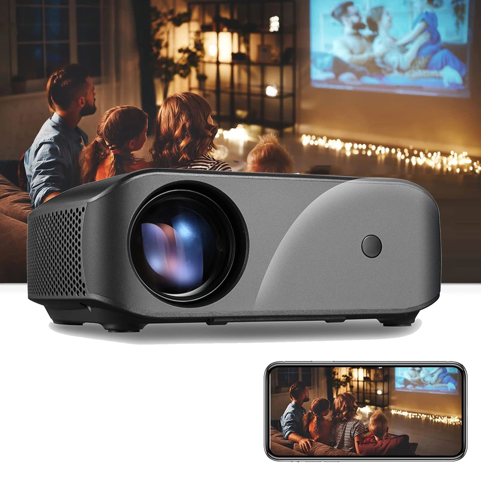 JKWJDJW Projector 999 ANSI Lumen 1080P
