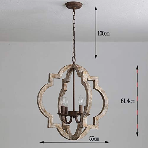 Wood Old Craft Decorative Lamps - E14 Retro gray
