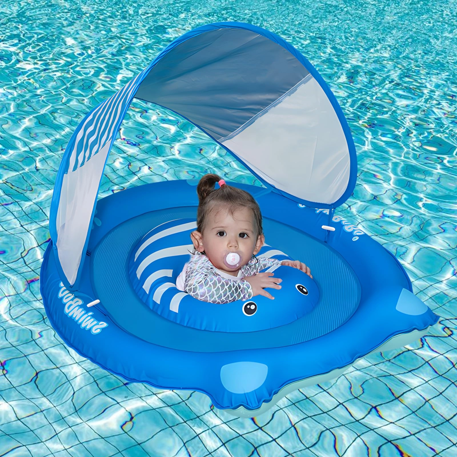 MZA STORES Bear Baby Spring Float - Canopy UPF Sun Protection 6 to 36 Months
