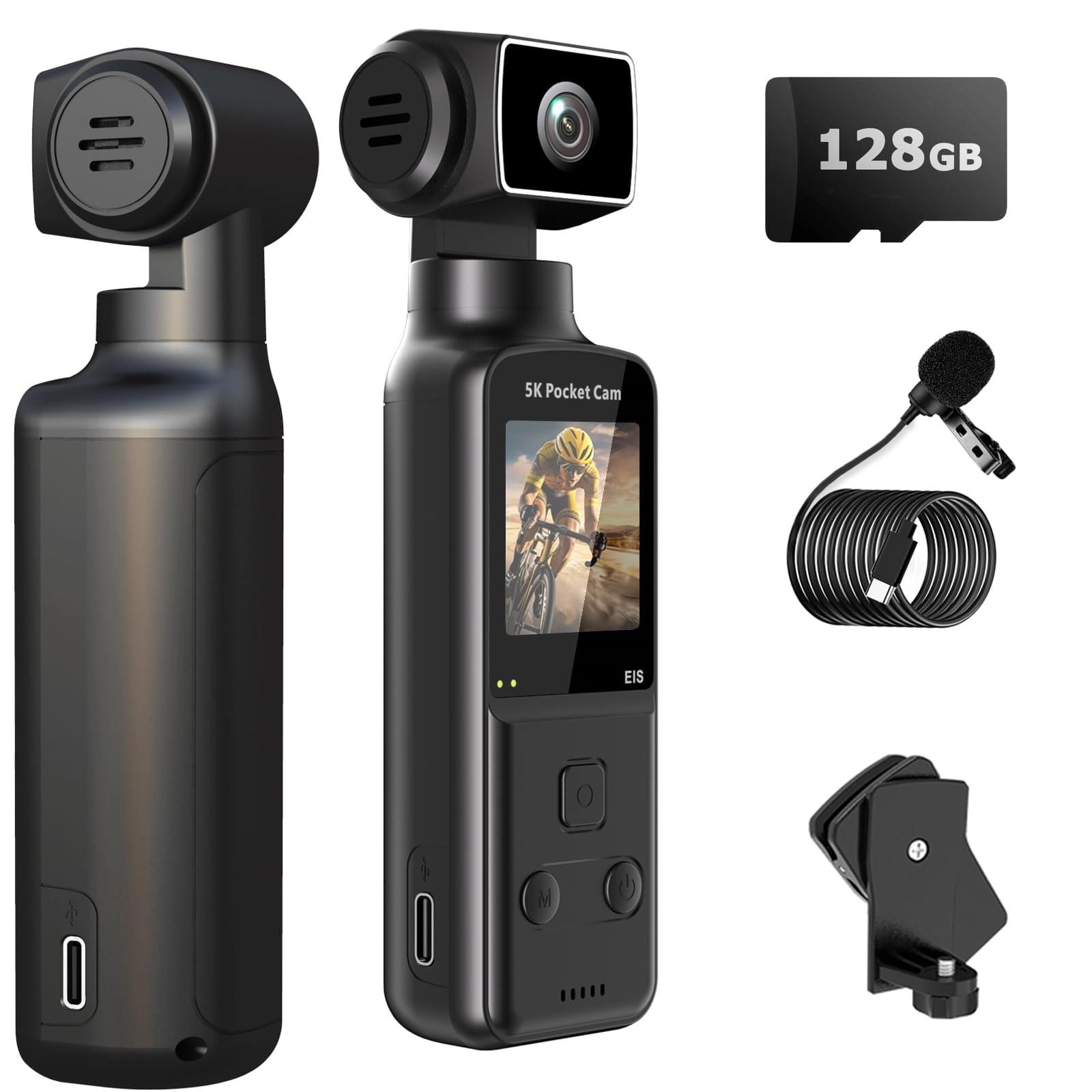 YONDENE 5K Mini Pocket Body Camera - 5K 128GB