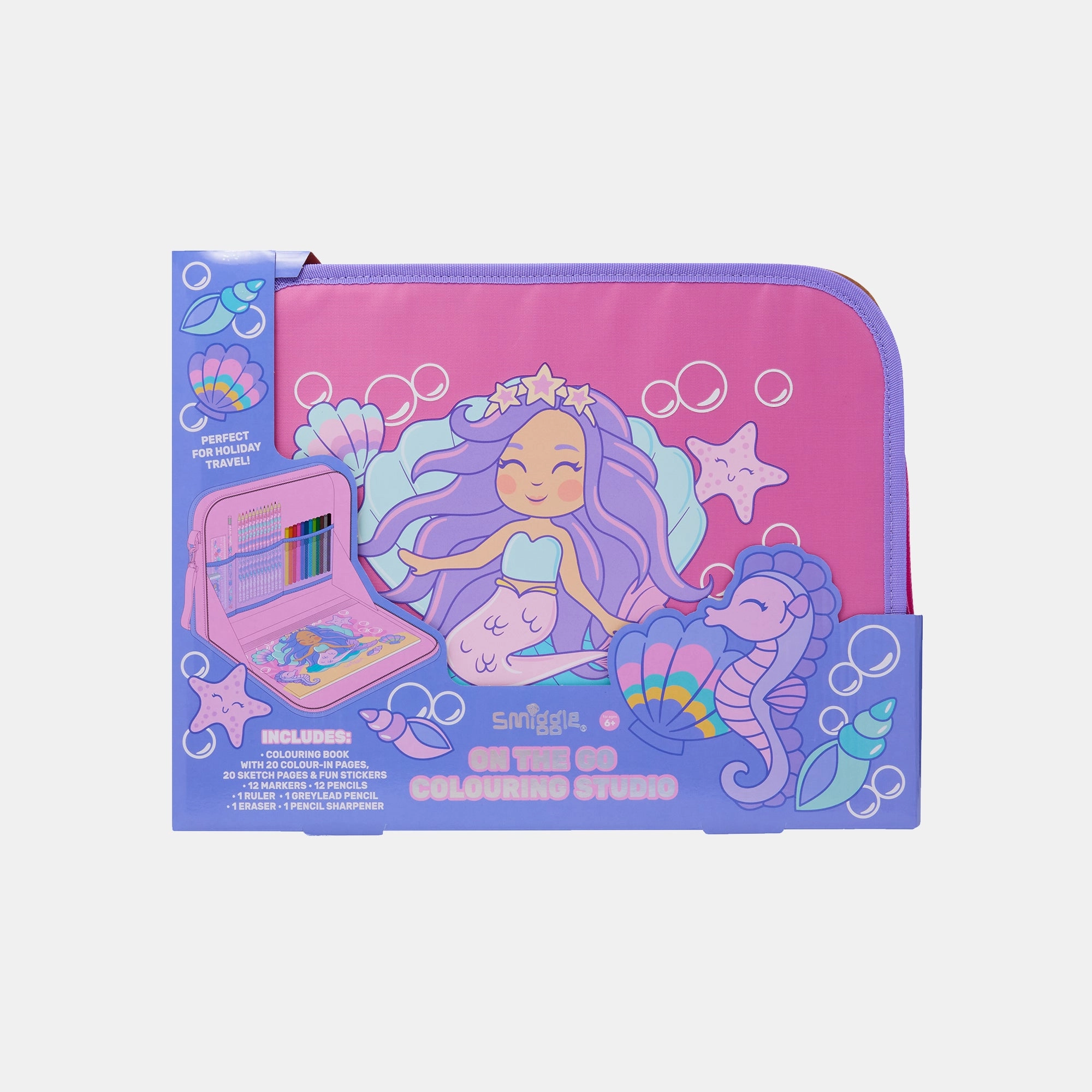 On-The-Go Colouring Studio - 30+ Stationery Essentials Felt Tip X 12 Coloured Pencils X 12