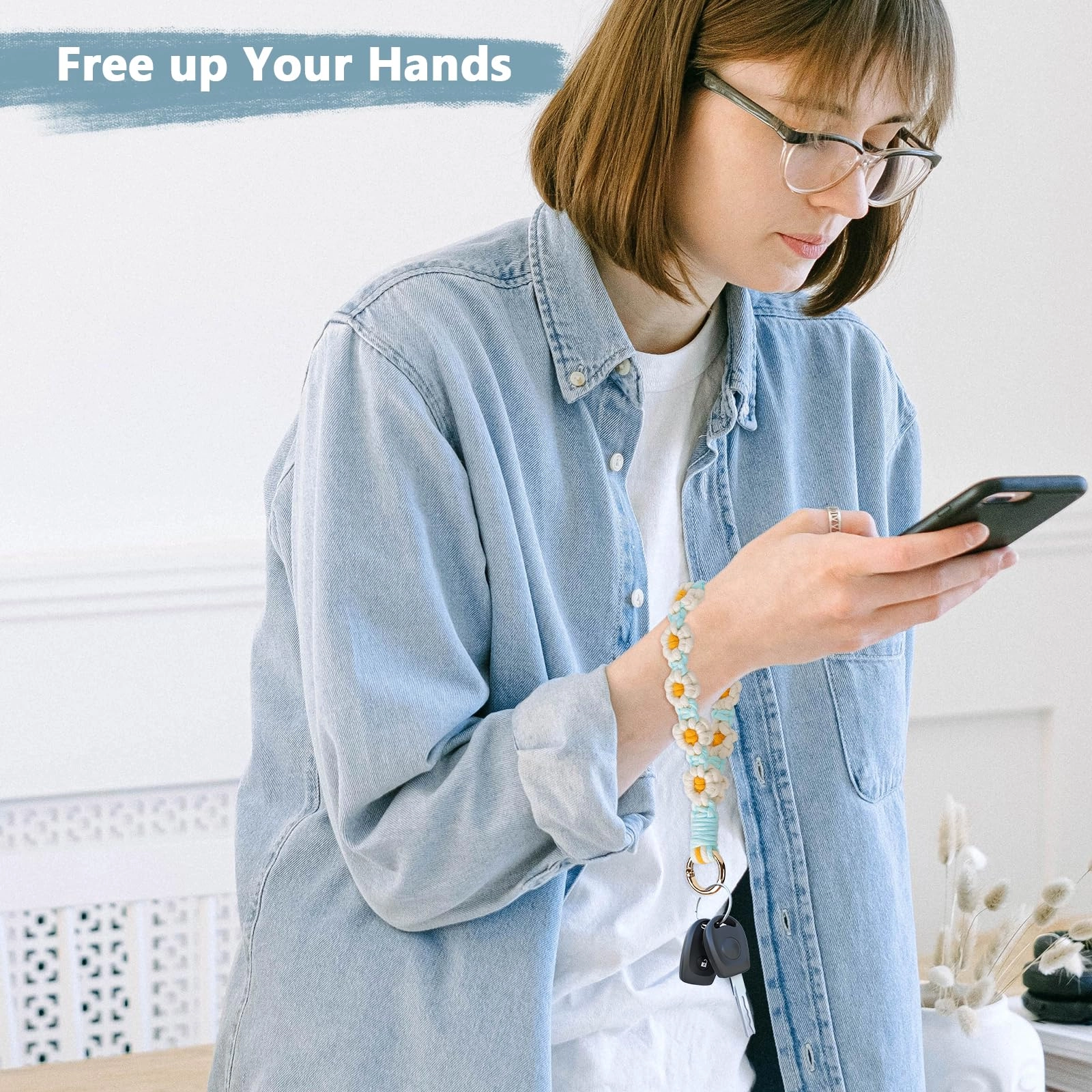 Boho Macrame Keychain - Car