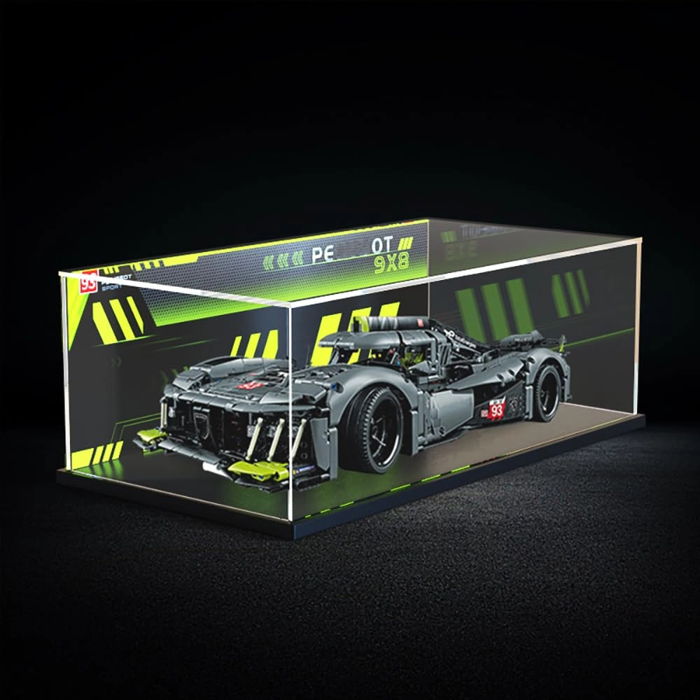 Acrylic Display Case for Building Block Model 42156 Peu-geot 9 Supercar - 60x30x20cm