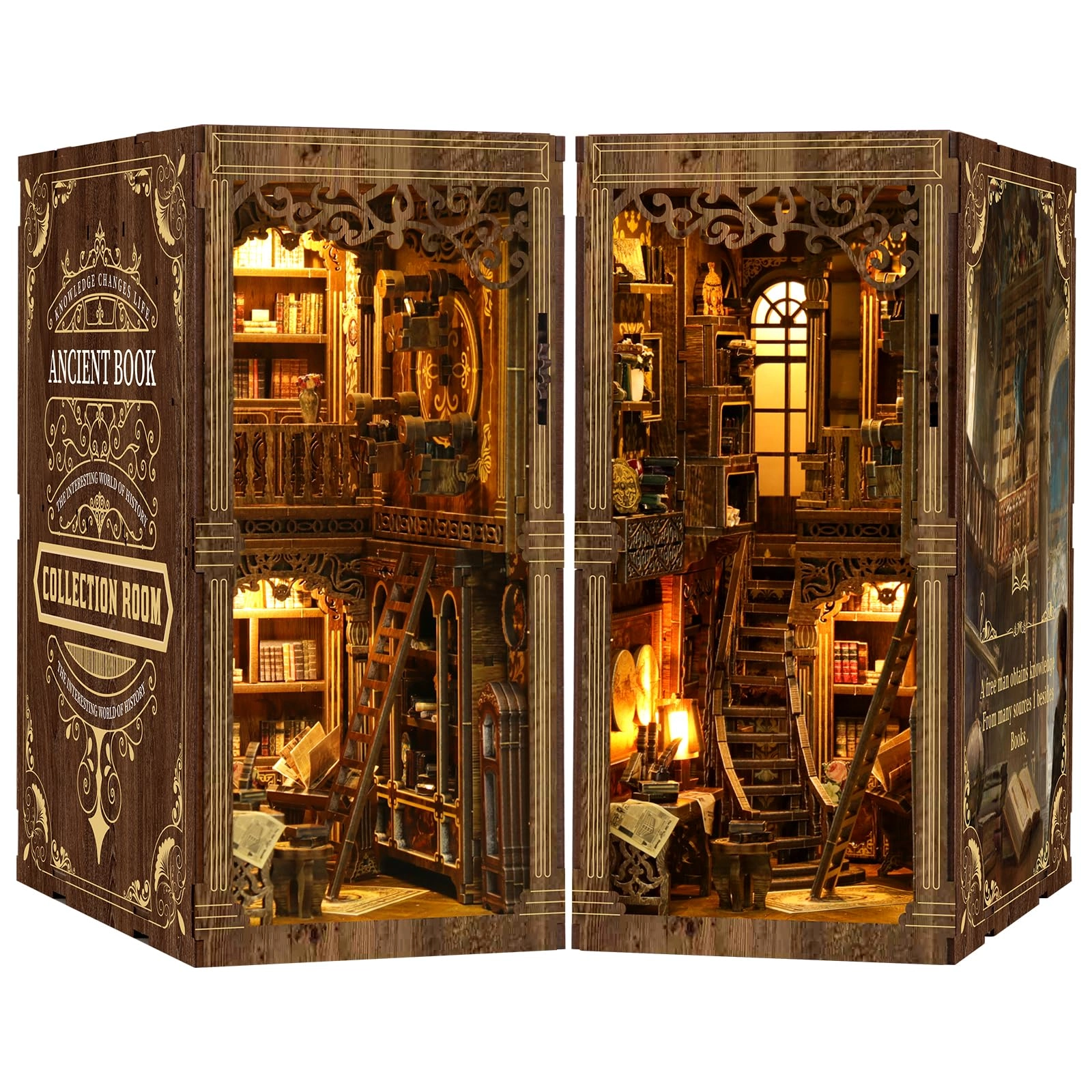 Teoryieer Book Nook - Wooden Kit DIY 3D LED Light