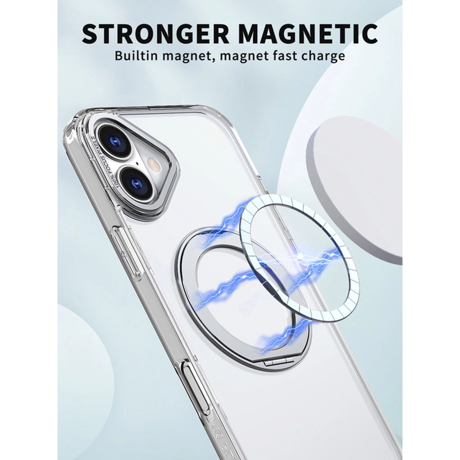 MagSafe Clear Case - Thermoplastic Polyurethane, Tempered Glass Case Screen Protector for iPhone 16
