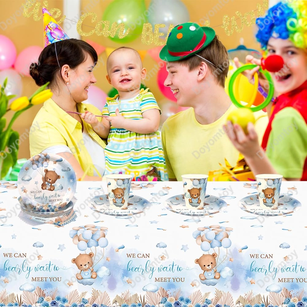Teddy Bear Birthday Party Tableware - 61-piece