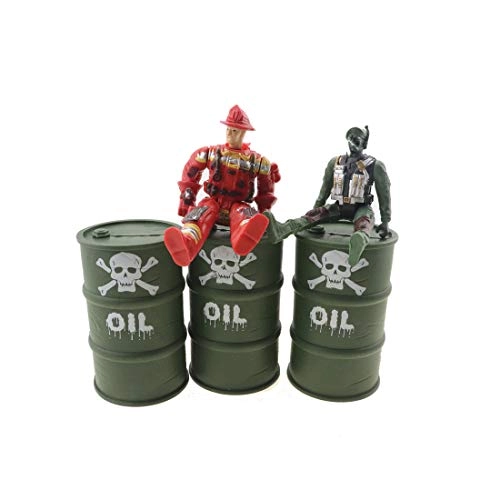 RC Car Skull Fuel Barrel - 3pcs 1.1 scale compatible with 1/10 RC4WD D90 SCX10 Trx-4 crawler RC car