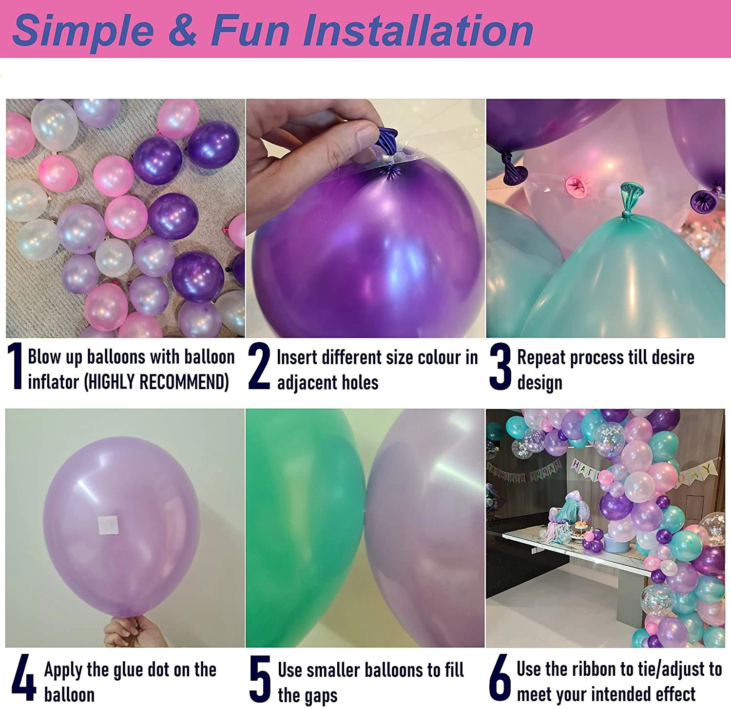Unicorn Balloons Arch & Mermaid Balloon Garland Kit - 116PCS Wedding Baby Shower