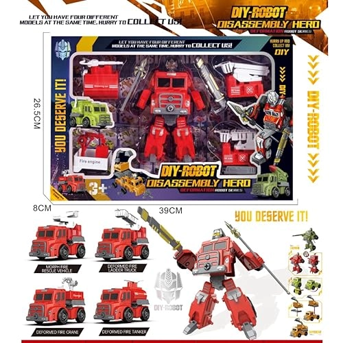Diy-robot Disassembly Hero - Fire Engine Robot Transformer Toys