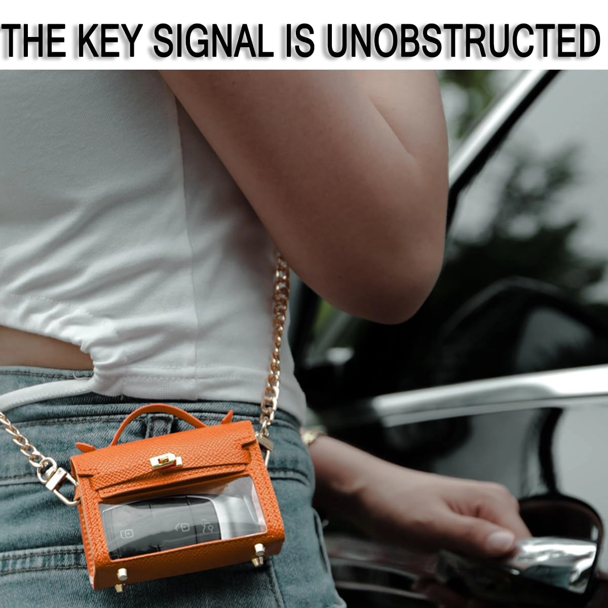 Mini Creative Car Key Case - Red Leather