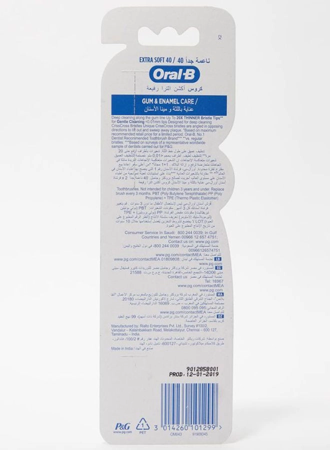 Gum And Enamel CareToothbrush Ultrathin - micro-split bristles 2-Piece Pack