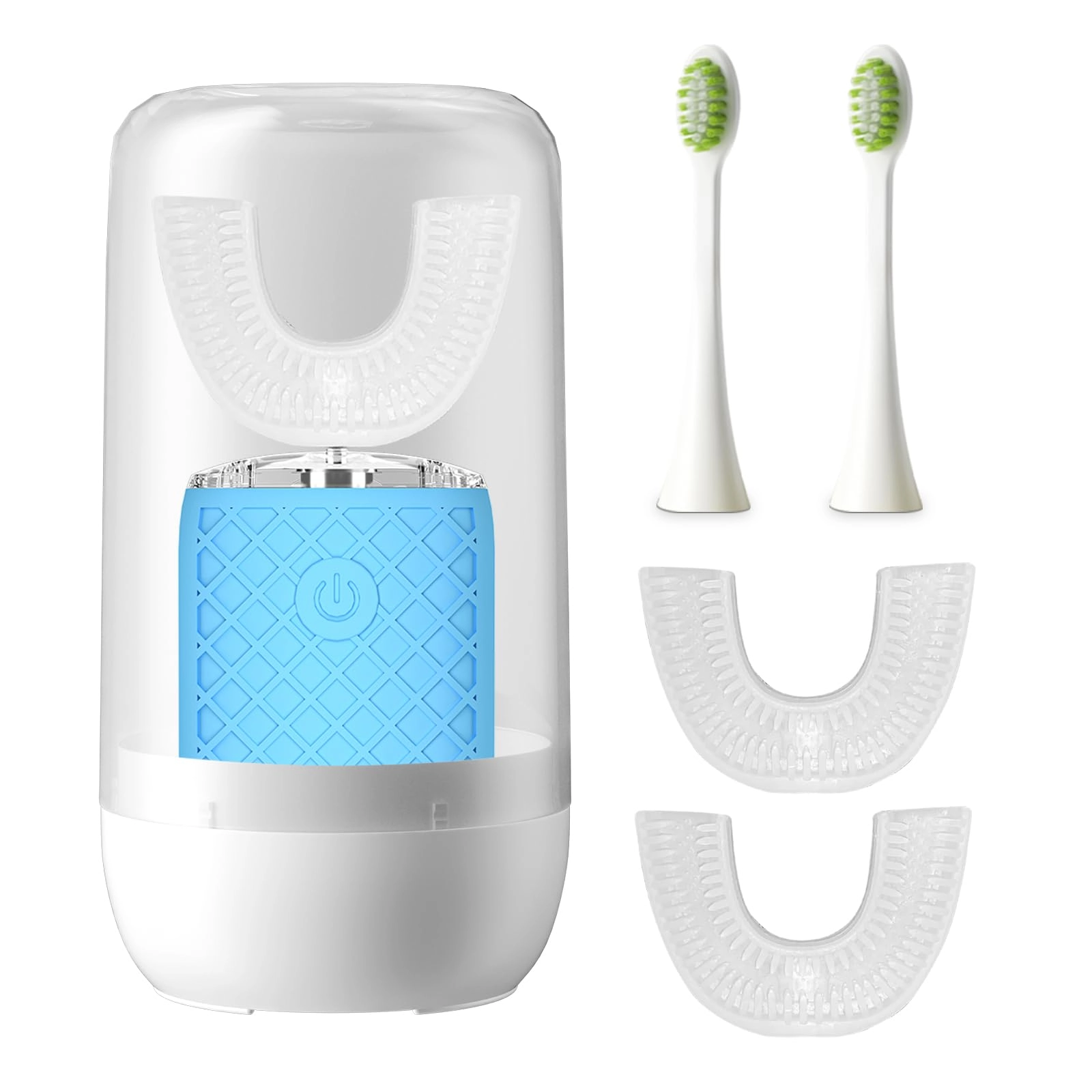 yeklike u-Shaped Electric Toothbrush - Sonic Automatic IPX7 Waterproof 5 Brush Heads