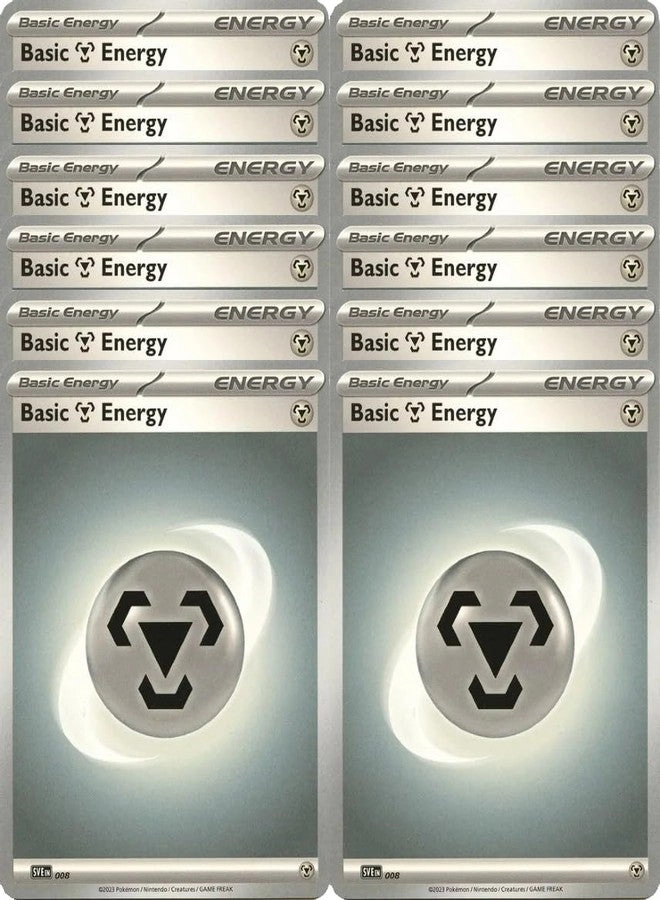 Pokémon Basic Metal Energy Lot - Scarlet & Violet - 12pcs