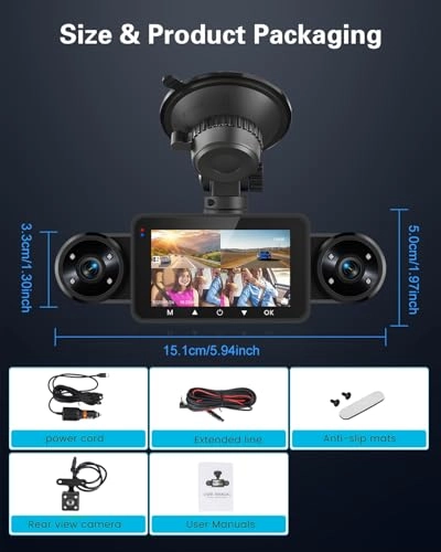 4 Channel Front and Rear Dash Cam - 1080P