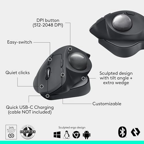 MX Ergo S Trackball Mouse - Wireless
