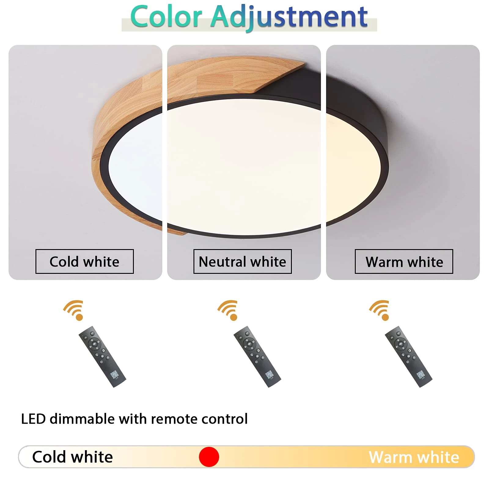 Flush Ceiling Light - 6000K 4000K 3000K Dimmable